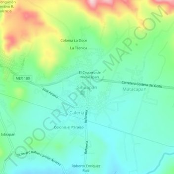 Sihuapan地形图、海拔、地势
