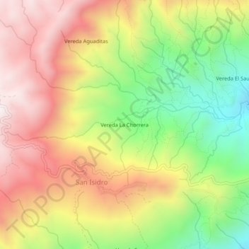 Vereda La Chorrera地形图、海拔、地势