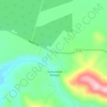 Ñielol地形图、海拔、地势