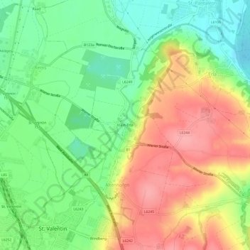 Klein-Erla地形图、海拔、地势