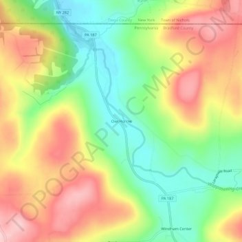 Owl Hollow地形图、海拔、地势
