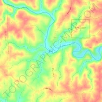 Ozark地形图、海拔、地势