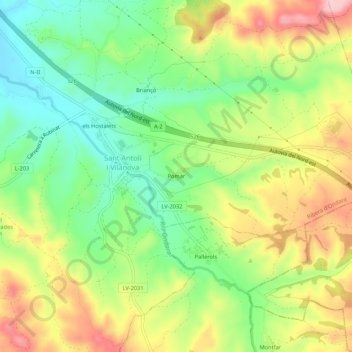 Pomar地形图、海拔、地势