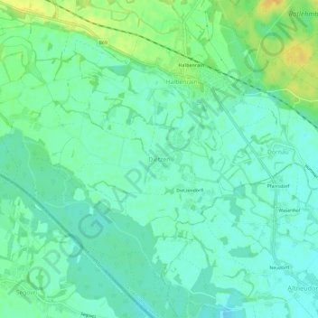 Dietzen地形图、海拔、地势