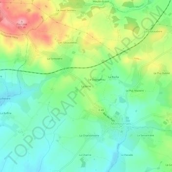 La Jarrie地形图、海拔、地势