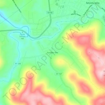 Number One地形图、海拔、地势