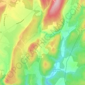 Carniol地形图、海拔、地势