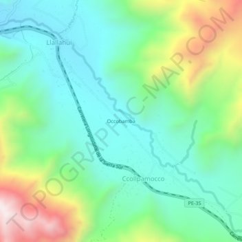 Occobamba地形图、海拔、地势