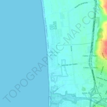 Caleta San Pedro地形图、海拔、地势