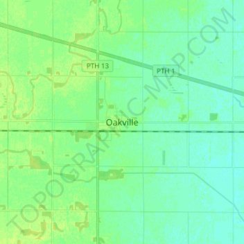 Oakville地形图、海拔、地势
