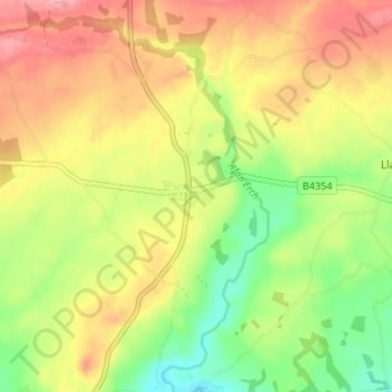 Y Ffor地形图、海拔、地势