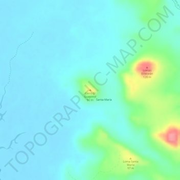 Cerro El Guapinol地形图、海拔、地势