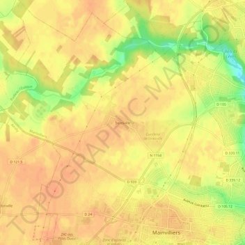 Seresville地形图、海拔、地势