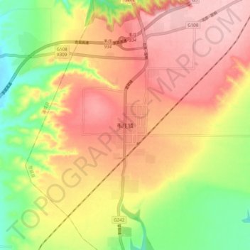韦庄镇地形图、海拔、地势