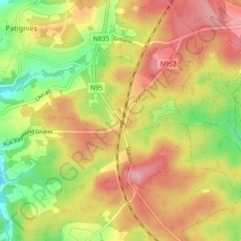 Gedinne-Station地形图、海拔、地势