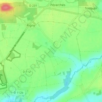 Ormeaux地形图、海拔、地势