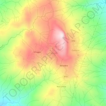 Petricci地形图、海拔、地势