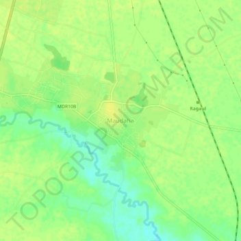 Maudaha地形图、海拔、地势