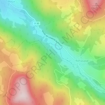 Bas du Rupt de la Grange地形图、海拔、地势