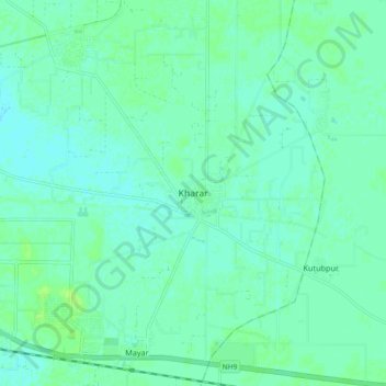Kharar地形图、海拔、地势