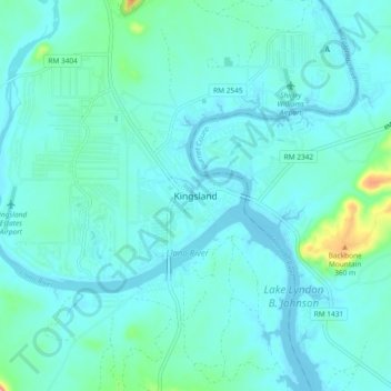 Kingsland地形图、海拔、地势