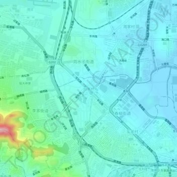 刘家桥地形图、海拔、地势