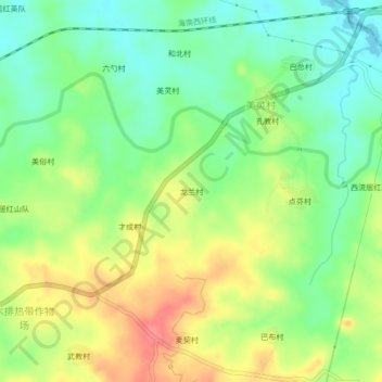 龙兰村地形图、海拔、地势