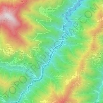 Molino del Pallone地形图、海拔、地势