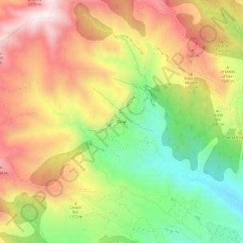 Gurp地形图、海拔、地势