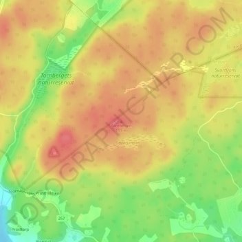 Tornberget地形图、海拔、地势