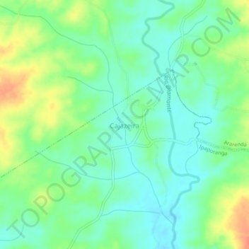 Cajazeira地形图、海拔、地势