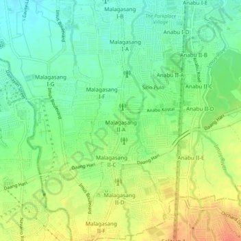 Malagasang 2-A地形图、海拔、地势