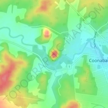Nandi Hill地形图、海拔、地势