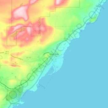 Silver Bay地形图、海拔、地势