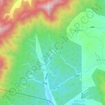 沙门村地形图、海拔、地势