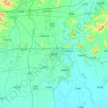 滦州市地形图、海拔、地势