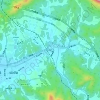 沙苑地形图、海拔、地势