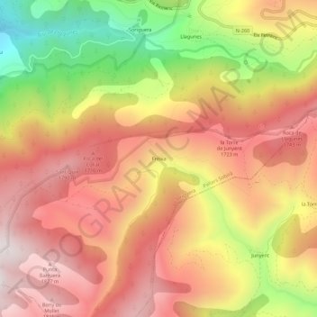 Freixa地形图、海拔、地势