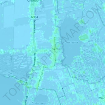 Zuideinde地形图、海拔、地势