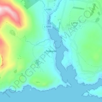 Teelin地形图、海拔、地势