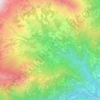 Tornetti地形图、海拔、地势