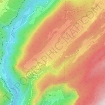 Cinquétral地形图、海拔、地势
