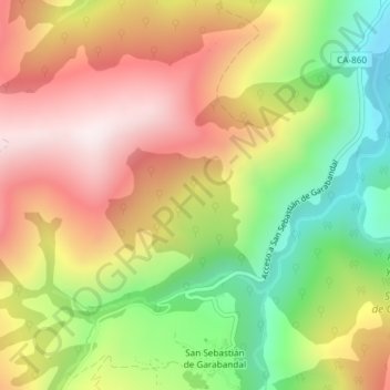 Garabandal地形图、海拔、地势