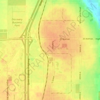 Nisku地形图、海拔、地势
