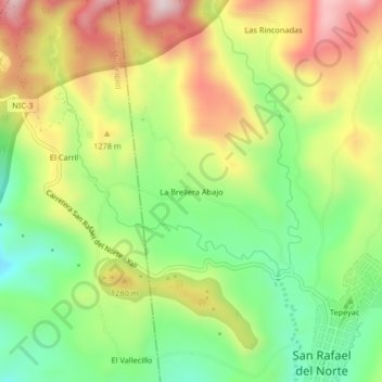 La Brellera Abajo地形图、海拔、地势