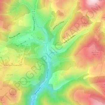 Ciriei地形图、海拔、地势