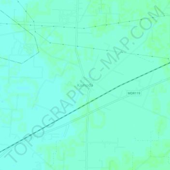 Kamoda地形图、海拔、地势