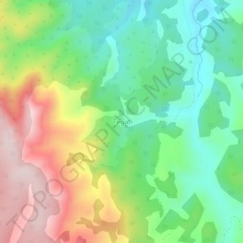Tegat地形图、海拔、地势