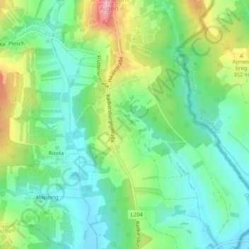 Aigen地形图、海拔、地势