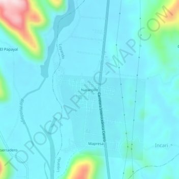 Naranjillo地形图、海拔、地势